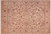 handmade Traditional Kirman Beige Brown Hand Knotted RECTANGLE 100% WOOL area rug 8x10