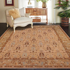 handmade Transitional Kafkaz Tan Brown Hand Knotted RECTANGLE 100% WOOL area rug 6 x 10