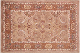 handmade Traditional Kafkaz Tan Brown Hand Knotted RECTANGLE 100% WOOL area rug 6' x 9'