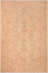 handmade Transitional Kafkaz Beige Tan Hand Knotted RECTANGLE 100% WOOL area rug 6 x 9