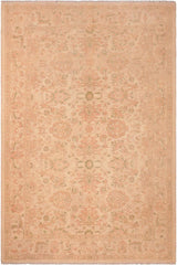 handmade Transitional Kafkaz Beige Tan Hand Knotted RECTANGLE 100% WOOL area rug 6 x 9