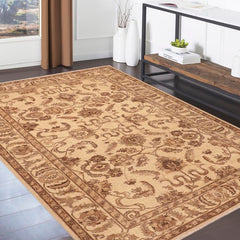 handmade Traditional Kafkaz Beige Brown Hand Knotted RECTANGLE 100% WOOL area rug 6 x 9