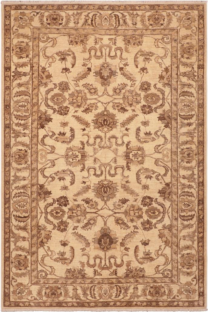 handmade Traditional Kafkaz Beige Brown Hand Knotted RECTANGLE 100% WOOL area rug 6 x 9