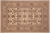 handmade Geometric Kafkaz Beige Brown Hand Knotted RECTANGLE 100% WOOL area rug 6' x 9'