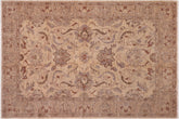 handmade Traditional Kafkaz Gold Tan Hand Knotted RECTANGLE 100% WOOL area rug 6x9