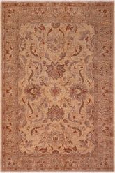 handmade Traditional Kafkaz Gold Tan Hand Knotted RECTANGLE 100% WOOL area rug 6 x 9