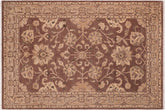 handmade Traditional Kafkaz Brown Tan Hand Knotted RECTANGLE 100% WOOL area rug 6x9