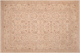 handmade Transitional Kafkaz Beige Tan Hand Knotted RECTANGLE 100% WOOL area rug 6' x 9'