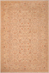 handmade Transitional Kafkaz Beige Tan Hand Knotted RECTANGLE 100% WOOL area rug 6 x 9