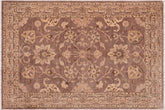 handmade Traditional Kafkaz Brown Tan Hand Knotted RECTANGLE 100% WOOL area rug 6x9