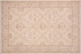 handmade Transitional Kafkaz Beige Brown Hand Knotted RECTANGLE 100% WOOL area rug 6' x 9'