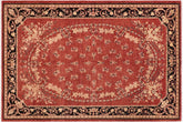handmade Transitional Kafkaz Red Black Hand Knotted RECTANGLE 100% WOOL area rug 6' x 9'