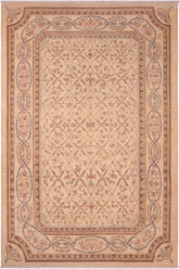 handmade Transitional Kafkaz Beige Brown Hand Knotted RECTANGLE 100% WOOL area rug 6 x 9