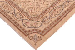 handmade Transitional Kafkaz Beige Brown Hand Knotted RECTANGLE 100% WOOL area rug 6 x 9