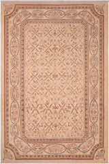 handmade Transitional Kafkaz Beige Brown Hand Knotted RECTANGLE 100% WOOL area rug 6 x 9