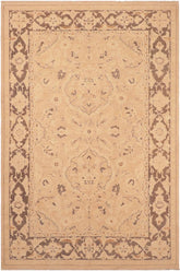 handmade Traditional Kafkaz Tan Brown Hand Knotted RECTANGLE 100% WOOL area rug 6 x 9