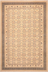 handmade Transitional Kafkaz Beige Green Hand Knotted RECTANGLE 100% WOOL area rug 6 x 9