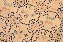 handmade Transitional Kafkaz Beige Green Hand Knotted RECTANGLE 100% WOOL area rug 6 x 9