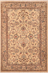 handmade Traditional Kafkaz Tan Blue Hand Knotted RECTANGLE 100% WOOL area rug 6 x 9