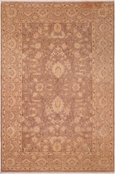 handmade Traditional Kafkaz Brown Tan Hand Knotted RECTANGLE 100% WOOL area rug 6 x 9