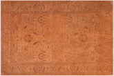 handmade Over Dyed Over Dyed Orange Orange Hand Knotted RECTANGLE 100% WOOL area rug 6' x 9'