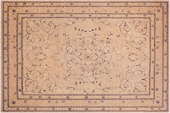 handmade Traditional Tan Tan Hand Knotted RECTANGLE 100% WOOL area rug 9' x 12'