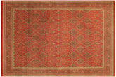 handmade Transitional Veg Dye Rust Green Hand Knotted RECTANGLE 100% WOOL area rug 9 x 12
