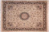 handmade Traditional Isphan Taupe Black Hand Knotted RECTANGLE 100% WOOL area rug 8x10