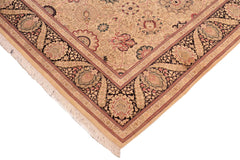 handmade Traditional New Mubashe Beige Black Hand Knotted RECTANGLE 100% WOOL area rug 8x11