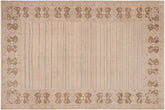 handmade Modern Gabbeh Beige Brown Hand Knotted RECTANGLE 100% WOOL area rug 10' x 14'