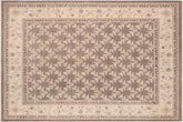 handmade Transitional Kafkaz Brown Beige Hand Knotted RECTANGLE 100% WOOL area rug 8' x 10'