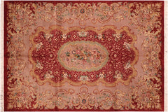 handmade Traditional Eurpien Red Lt. Brown Hand Knotted RECTANGLE 100% WOOL area rug 6x9
