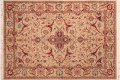 handmade Traditional Hamadan Taupe Red Hand Knotted RECTANGLE 100% WOOL area rug 6x9