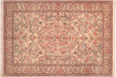 handmade Traditional Tamour Ivory Pink Hand Knotted RECTANGLE 100% WOOL area rug 6x9
