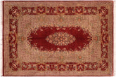 handmade Traditional Abusson Rust Taupe Hand Knotted RECTANGLE 100% WOOL area rug 6x10