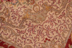 handmade Traditional Abusson Rust Taupe Hand Knotted RECTANGLE 100% WOOL area rug 6x10