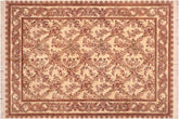 handmade Transitional Basan Ivory Pink Hand Knotted RECTANGLE 100% WOOL area rug 6x9