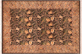 Dafodils Pak-Persian Meg Black/Taupe Wool Rug - 6'1'' x 9'1''