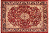 handmade Traditional Hussani Red Blue Hand Knotted RECTANGLE 100% WOOL area rug 6x9