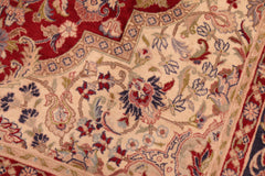 handmade Traditional Hussani Red Blue Hand Knotted RECTANGLE 100% WOOL area rug 6x9