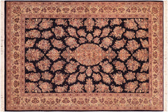 handmade Traditional Sarook Blue Beige Hand Knotted RECTANGLE 100% WOOL area rug 6x9