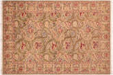 handmade Transitional Marry Gold Green Red Hand Knotted RECTANGLE 100% WOOL area rug 6x9