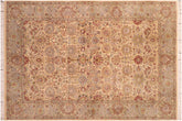 handmade Transitional Tabriz Beige Taupe Hand Knotted RECTANGLE 100% WOOL area rug 6x9
