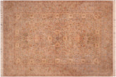 handmade Traditional Lahore Taupe Gold Hand Knotted RECTANGLE 100% WOOL area rug 6x9