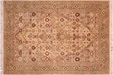 handmade Traditional Tabriz Beige Green Hand Knotted RECTANGLE 100% WOOL area rug 6x9