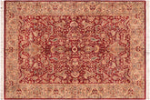 handmade Traditional Aness Red Beige Hand Knotted RECTANGLE 100% WOOL area rug 6x9