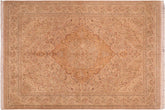 handmade Traditional Sparow Taupe Gold Hand Knotted RECTANGLE 100% WOOL area rug 6x9
