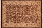 handmade Transitional Regular Brown Taupe Hand Knotted RECTANGLE 100% WOOL area rug 6x9