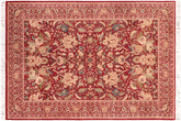 handmade Traditional Nagi Red Beige Hand Knotted RECTANGLE 100% WOOL area rug 6x9