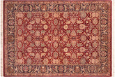 handmade Traditional Agra Red Blue Hand Knotted RECTANGLE 100% WOOL area rug 6x9